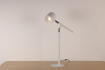 Klassische & minimalistische Schreibtischlampe - mit Sockel & transformierbarem Arm - Weiß